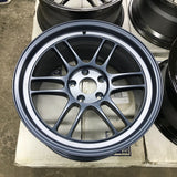 QTY 4 Enkei RPF1 18x9.5 5x114.3 38mm Chrome Black Blue Minor *Scratch & Dent*